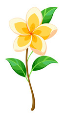 Exotic Plumeria Flower Illustration - Bright and Colorful Tropical Bloom with Pink and Yellow Shades, Ideal for Summer and Beach Themes, Plumeria Vector Illustration, Plumeria Flower Vector
, 



