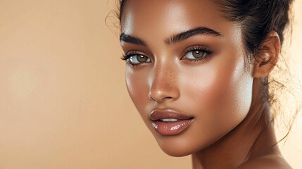 Naklejka premium Fresh and Vibrant Beauty Portrait of a Model