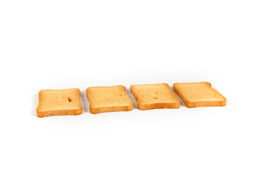  group of rusks isolated on white background 