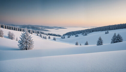 Fototapeta premium Wintery Season Landscape white fields and ice, nature and forest stock photo