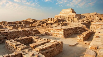 Fototapeta premium Ancient Ruins in the Desert Landscape Awaiting Discovery