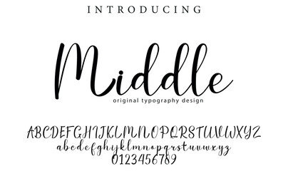 Middle Font Stylish brush painted an uppercase vector letters, alphabet, typeface
