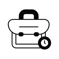 work time glyph icon with white background vector stock illustration