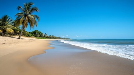 Obraz premium Empty Pe de Serra beach in Serra Grande city coast of Bahia state Brazil : Generative AI