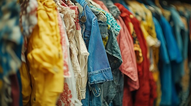 Second hand clothes used wardrobe Circular fashion fast fashion ecofriendly sustainable shopping clothing recycling top vieweco friendly retailno waste : Generative AI