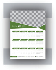 Vector Single page Wall Calendar Design Template 2025 for your office and company