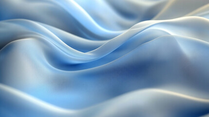 Obraz premium A serene wave of soft blue fabric, creating an elegant and soothing atmosphere perfect for design projects.