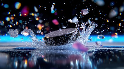 Splash of Water with a Round Object in Motion
