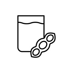 Soy drink outline icons, minimalist vector illustration ,simple transparent graphic element .Isolated on white background