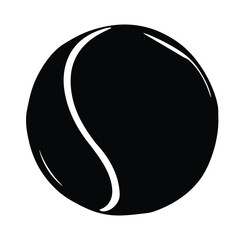 tennis ball silhouette vector