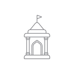 Pooja mandir Grey icon with white background