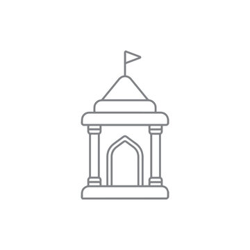 recommend clip art: Pooja mandir Grey icon with white background