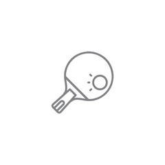 table tennis bad Grey icon with white background