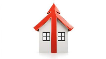 A house icon with an arrow pointing upward, symbolizing real estate appreciation