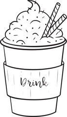 Modern Minimalist Vectors: Stylish Line Art of Cups and Beverages for Creative Branding Needs

