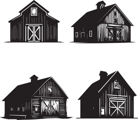 Barn silhouette, Barn icon, Barn vector, 