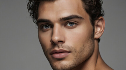 Obraz premium Close-up of a handsome dark-skinned male model.