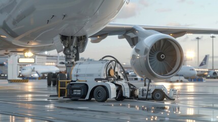 AI-driven robot conducting thermal imaging of an aircraft's components