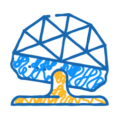 floor disco ball doodle icon sketch vector. floor disco ball sign. isolated symbol illustration