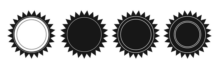 Various designs of starburst badges in different colors and styles showcasing potential awards or recognition symbols