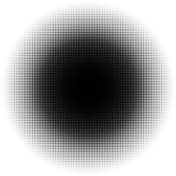 Halftone circular gradient with a transparent background