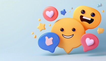 Cheerful and Vibrant Cartoon Style Emojis with Expressive Faces and Reactions