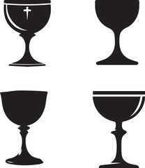 Chalice silhouette, Chalice icon, Chalice vector, 