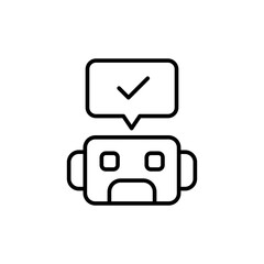 Validation bot outline icons, minimalist vector illustration ,simple transparent graphic element .Isolated on white background