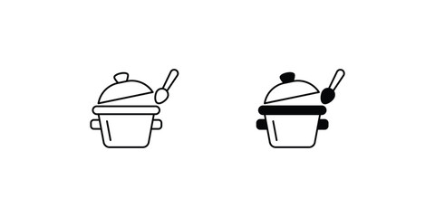 cooking set icon with white background vector stock illustration