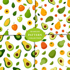 Avocado fruits Seamless Pattern Background