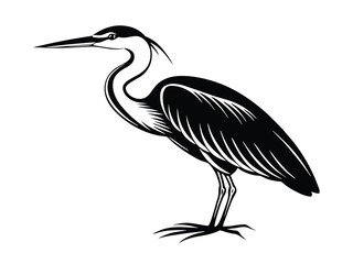 heron silhouette vector 