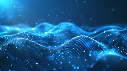 Blue and black wave abstract water-inspired background with glowing energy flow, ideal for oceanic designs, aquatic themes, futuristic graphics, and immersive digital environments