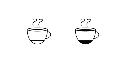 coffee mug set icon with white background vector stock illustration