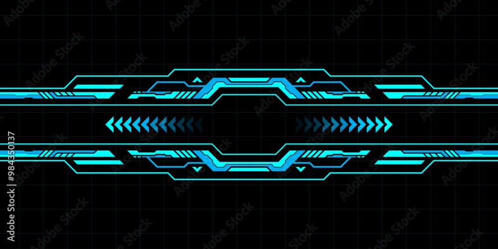 Fototapete hud futuristic display borders and interface, elements, vector. hud tech or digital technology game 