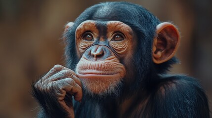 A close-up of a highly intelligent animal displaying problem-solving skills, showcasing the cognitive abilities of wildlife.