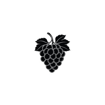 black grapes bunch leaves white background clip art preview