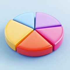 Obraz premium 3D Pie Chart Icon: Circular Data Representation Logo Illustration