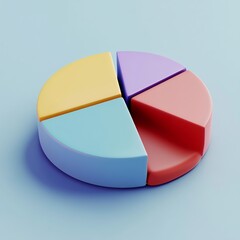 Obraz premium 3D Pie Chart Icon: Circular Data Representation Logo Illustration