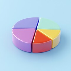 Obraz premium 3D Pie Chart Icon: Circular Data Representation Logo Illustration