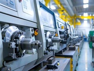 CNC machine shop with various machines