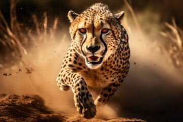 Obraz premium African cheetah, Masai Mara National Park, Kenya, Africa. Cat in nature habitat.