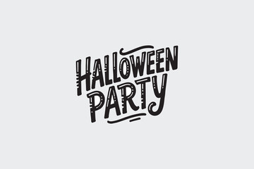 Happy Halloween Party handwritten text. Hand lettering typography. Modern brush ink calligraphy isolated on white background for holiday banner, poster, greeting card, party invitation.