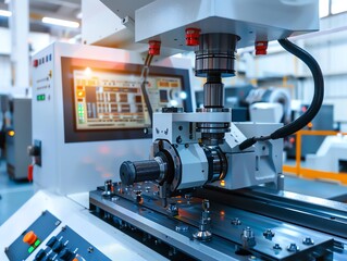 Modern CNC milling machine in a factory setting