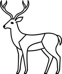 Set of deer in continuous line art drawing style. Continuous line drawing collection of deer. Deer in abstract and minimalist linear icon set. Vector illustration Pro Vector.