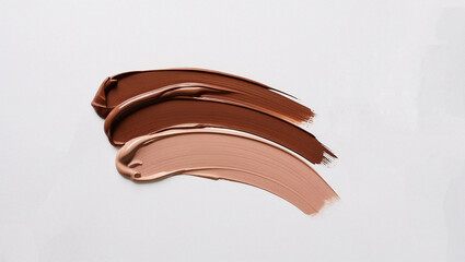 화장품 파운데이션 초콜렛 질감의 붓칠