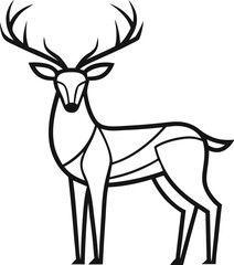 Set of deer in continuous line art drawing style. Continuous line drawing collection of deer. Deer in abstract and minimalist linear icon set. Vector illustration Pro Vector.