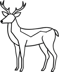 Set of deer in continuous line art drawing style. Continuous line drawing collection of deer. Deer in abstract and minimalist linear icon set. Vector illustration Pro Vector.