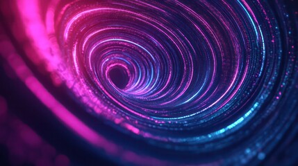 A futuristic spiral background in neon colors, with glowing lines creating a mesmerizing and sci-fi inspired effect.