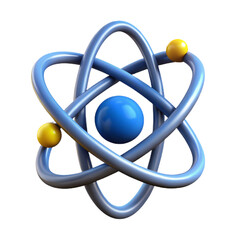 Atom Symbol 3d cartoon style illustration
