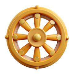Obraz premium Wheel of Dharma 3d cartoon style illustration